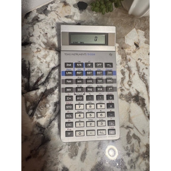Texas Instruments Ti-55 III vintage‎ 1987 Constant Memory Scientific Calculator - Picture 1 of 3